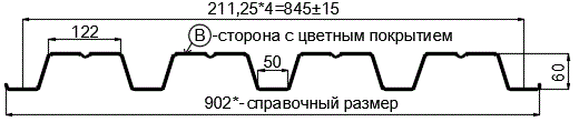 Фото: Профнастил Н60 х 845 - B (PURMAN-20-7024-0.5) в Видном