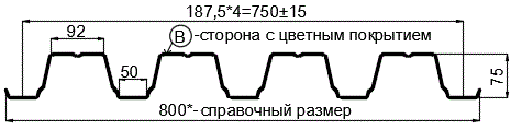 Фото: Профнастил Н75 х 750 - B (ПЭ-01-8017-1) в Видном