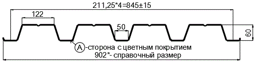 Фото: Профнастил Н60 х 845 - B (PURMAN-20-Citrine-0.5) в Видном