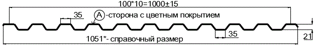 Фото: Профнастил С21 х 1000 - A (Steelmatt-20-7024-0.4±0.08мм) в Видном