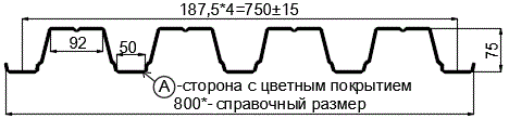 Фото: Профнастил Н75 х 750 - A (ПЭ-01-9003-0.8) в Видном