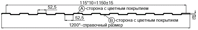 Фото: Профнастил С8 х 1150 - A (ECOSTEEL_МА_Д-01-Мореный дуб-0.5) в Видном