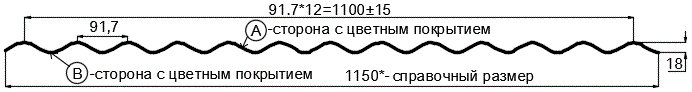 Фото: Профнастил МП18 х 1100 - A (ECOSTEEL_MA_Д-12-Античный Дуб-0.45) в Видном