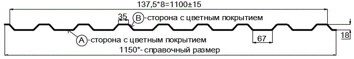Фото: Профнастил МП20 х 1100 - B Двусторонний (ПЭ_МА_Д-01-7024/7024-0.4±0.08мм) в Видном