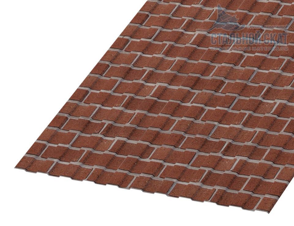 Фото: Профнастил С8 х 1150 - A (ECOSTEEL-01-Кирпич-0.5) в Видном