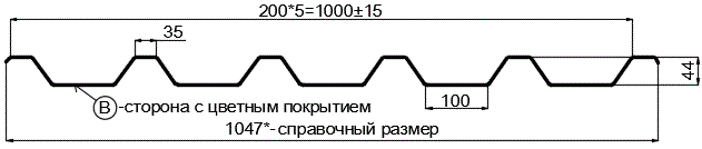 Фото: Профнастил С44 х 1000 - B NormanMP (ПЭ-01-6018-0.5) в Видном