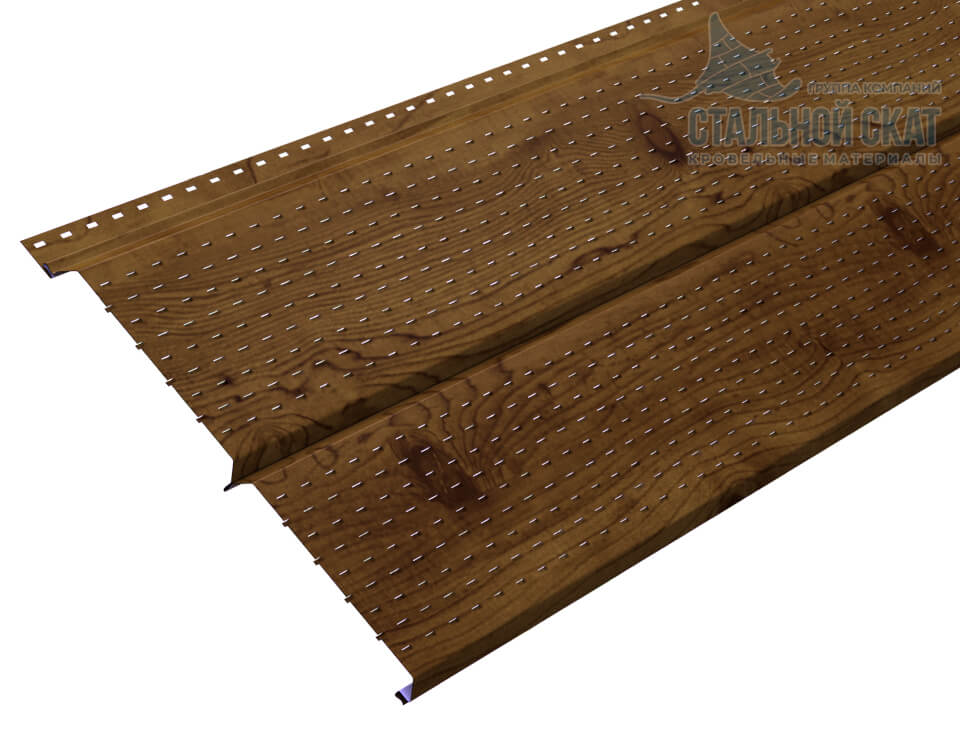 Фото: Софит перфор. Lбрус-XL-14х335 (ECOSTEEL_T-12-Дуб-0.45) в Видном