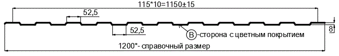 Фото: Профнастил С8 х 1150 - B (ECOSTEEL_T-01-ЗолотойДуб-0.5) в Видном