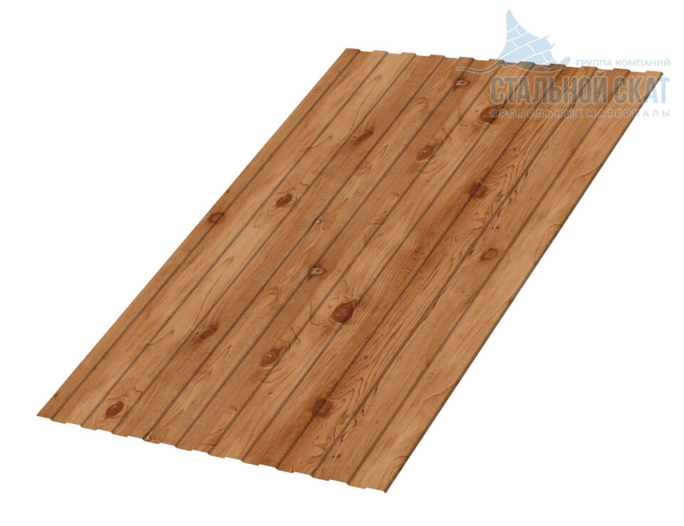 Фото: Профнастил С8 х 1150 - B (ECOSTEEL_T-01-Кедр-0.5) в Видном