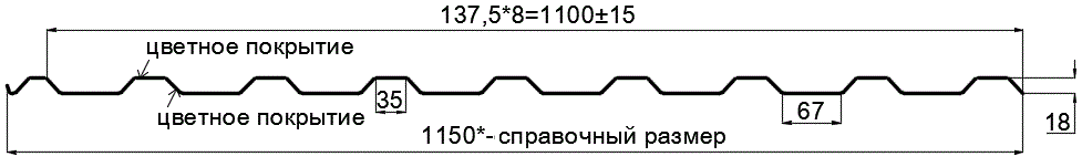 Фото: Профнастил МП20 х 1100 - R (ECOSTEEL_MA_Д-01-МореныйДуб-0.5) в Видном