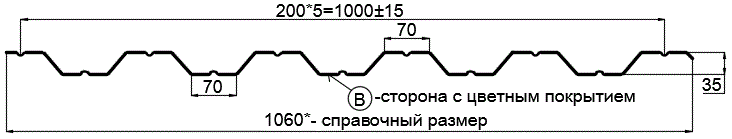 Фото: Профнастил НС35 х 1000 - B (ПЭ-01-7004-0.45) в Видном