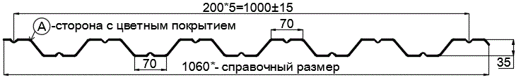 Фото: Профнастил НС35 х 1000 - A (PURMAN-20-Tourmalin-0.5) в Видном