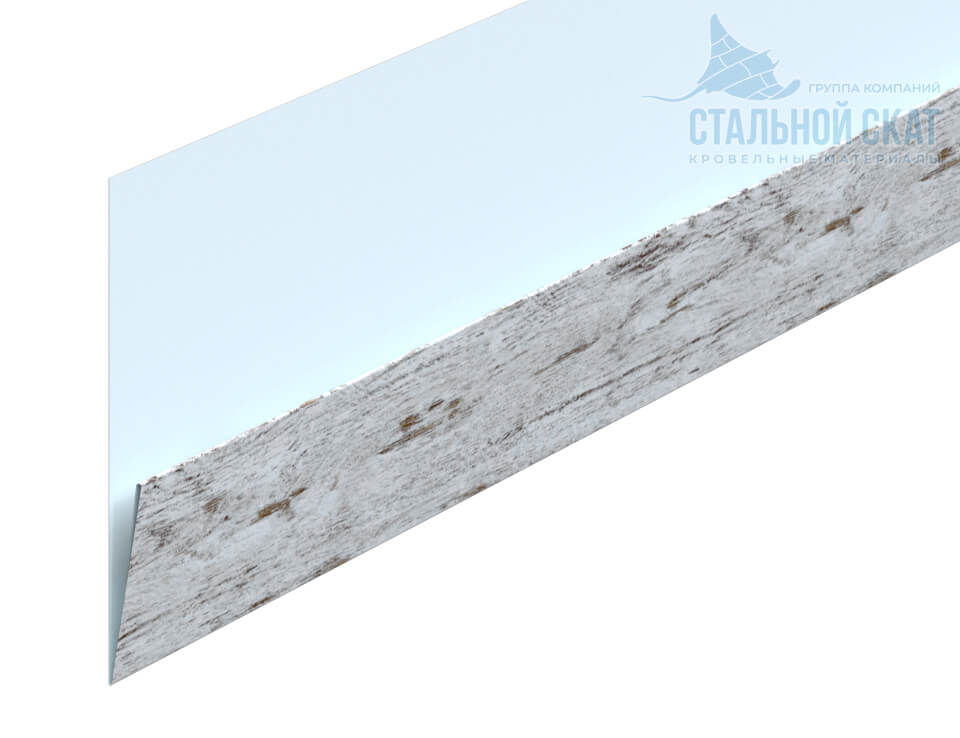 Фото: Планка начальная Lбрус-XL 20х50х3000 (ECOSTEEL_MA-01-Беленый Дуб-0.5) в 