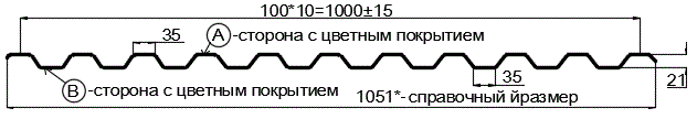 Фото: Профнастил С21 х 1000 - A (ECOSTEEL_MA_Д-01-МореныйДуб-0.5) в Видном