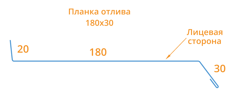 Планка отлива 180х30х2000 (ECOSTEEL_T-01-ЗолотойДуб-0.5) в Видном