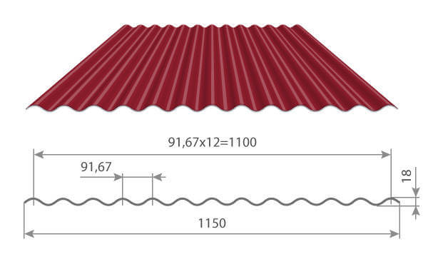Профнастил МП18 х 1100 - A (ECOSTEEL_MA-01-Сосна-0.5) в Видном