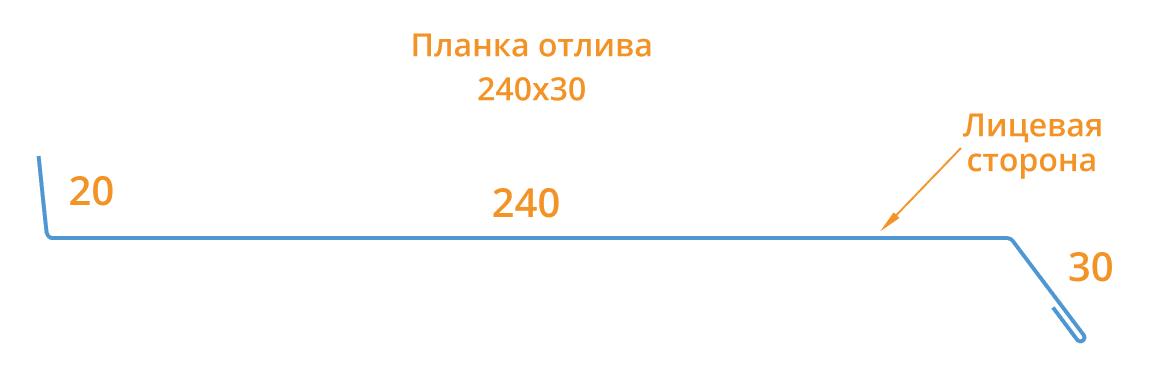 Планка отлива 240х30х2000 (ECOSTEEL-01-Сосна-0.5) в Видном