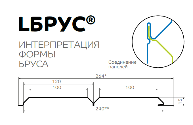 Сайдинг Lбрус-15х240 (ПЭ-01-1014-0.4±0.08мм) в Видном
