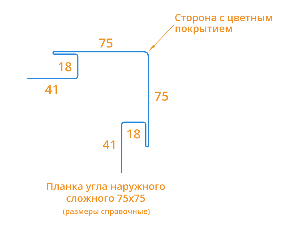 Планка угла наружного сложного 75х75х3000 (ECOSTEEL_MA-01-Бразил. Вишня-0.5) в Видном