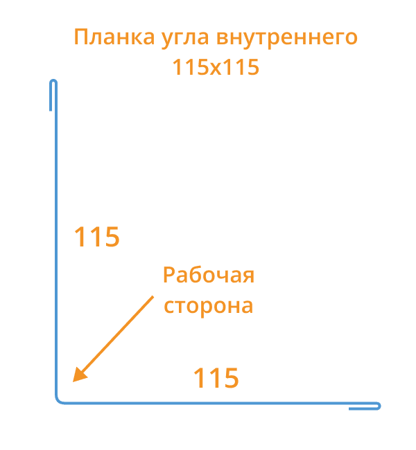 Планка угла внутреннего 115х115х2000 (ПЭ-01-3003-0.45) в Видном