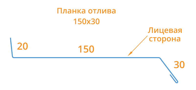 Планка отлива 150х30х2000 (ECOSTEEL_MA-01-МореныйДуб-0.5) в Видном