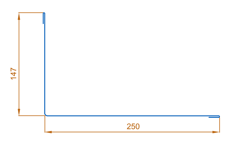 Планка примыкания верхняя 250х147х2000 (PureTech_Mat-20-7021-0.5)