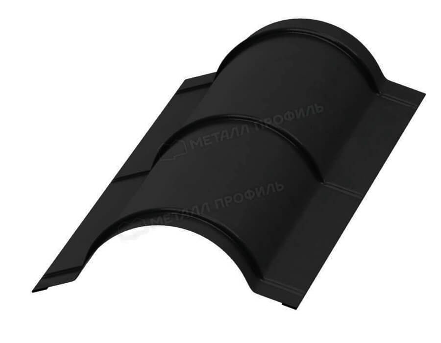 Планка конька круглого R110х2000 NormanMP (ПЭ-01-9005-0.5)