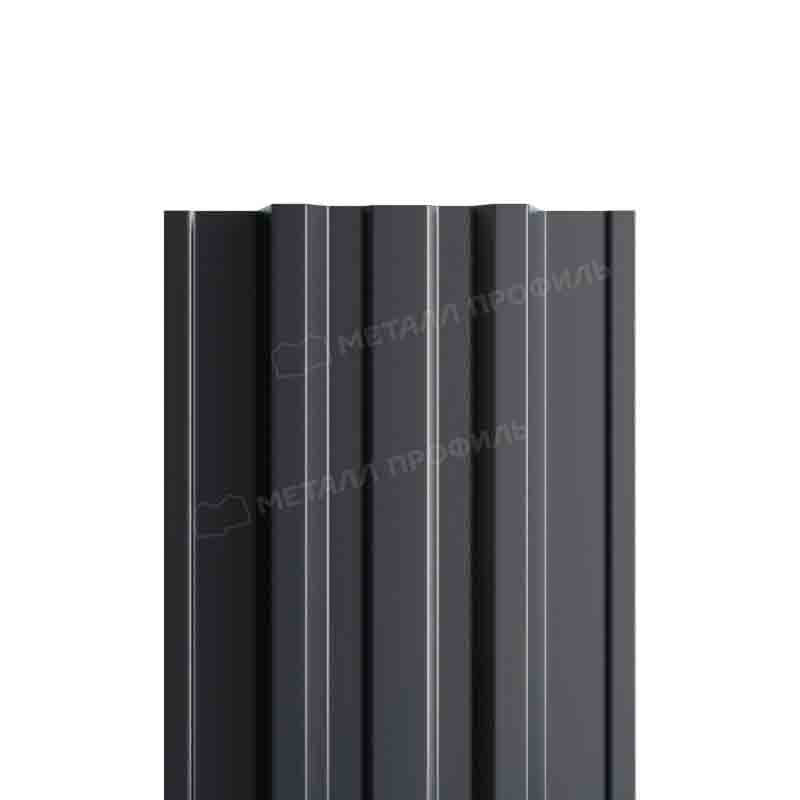 Штакетник металлический МП TRAPEZE-T 16,5х118 Двусторонний (ПЭ_МА_Д-01-7024\7024-0.4±0.08мм).