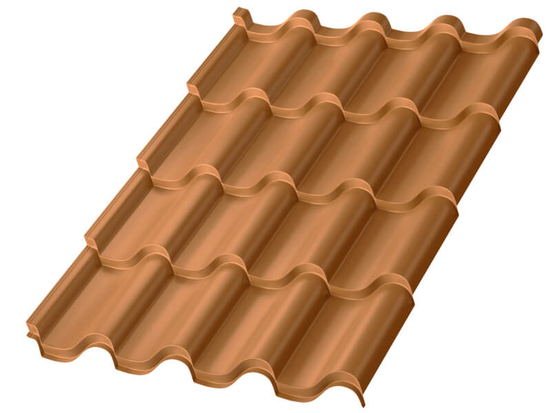 Металлочерепица МП Монтерроса-ML (AGNETA-20-Медь\Медь-0.5)